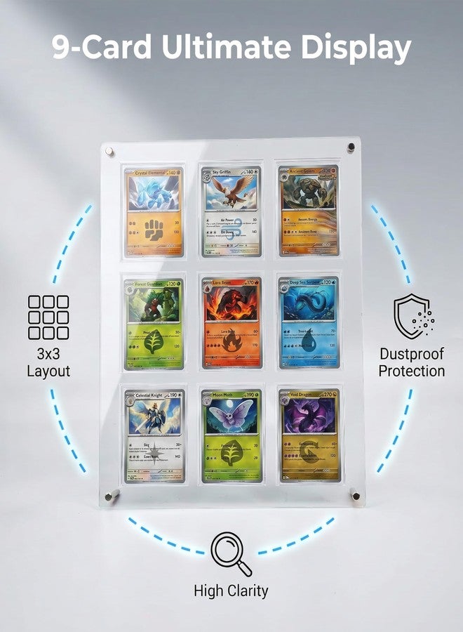 WEIMINLI 9-Card Acrylic Trading Card Display Frame, Wall or Desktop Stand - Image 4