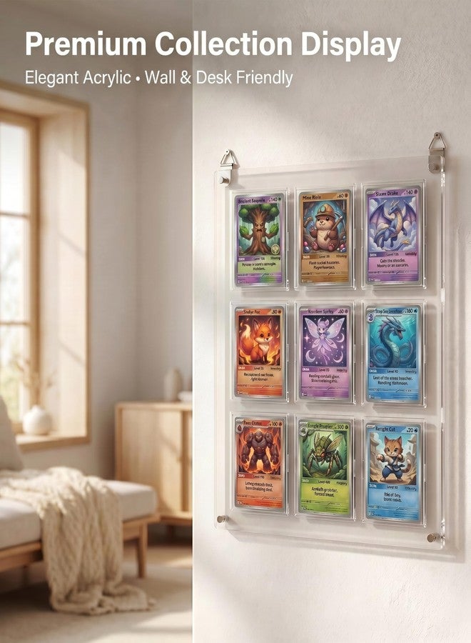 WEIMINLI 9-Card Acrylic Trading Card Display Frame, Wall or Desktop Stand - Image 3