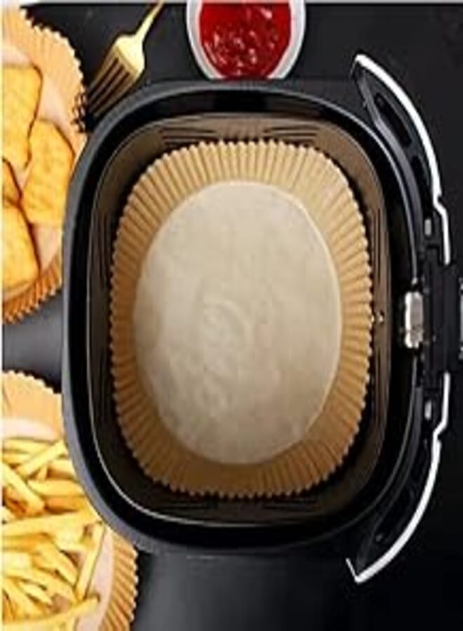 Air fryer Disposable Parchment paper liner plate, Non-Stick Multi use for Frying, Air Fryer, Microwave, Oven, 50 Plates, Size:16cm