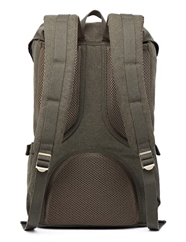KAUKKO حقيبة ظهر سفر للابتوب KAUKKO حقيبة خارجية عصرية تناسب 15.6" (أخضر قماش) - Image 3
