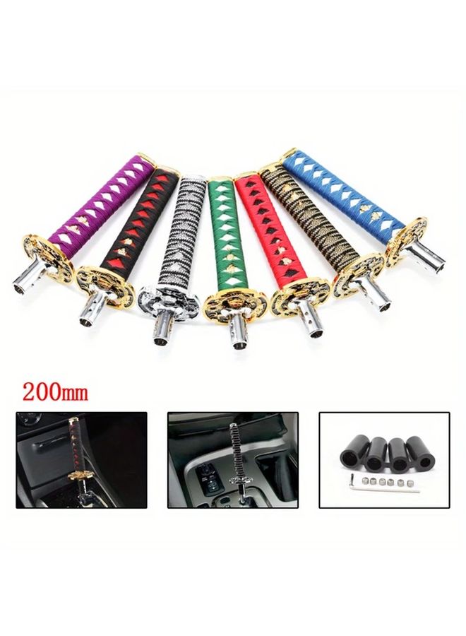 Universal Manual Transmission Shift Knob Black Samurai Sword Style 5.91 Inch With 4 Adapters 12mm 11mm 10mm 8mm For Car Interior Upgrade - Image 3