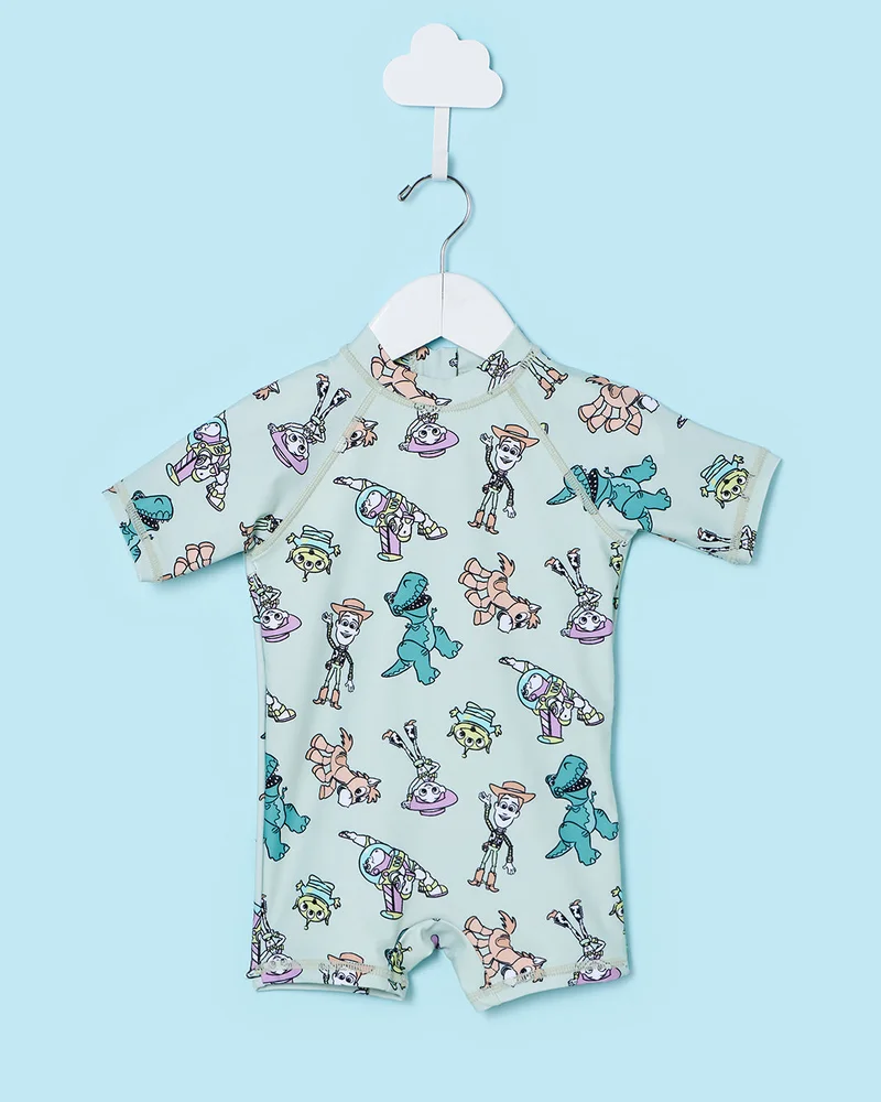 ردتاغ Infant Boys Green Printed One-piece Swimwear