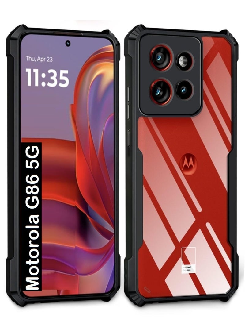 Case for Motorola G86 Shock Proof Clear Back hybrid Mobile Cover with Camera Protection for Moto G89 - Image 1