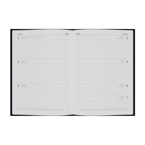 Collins Essential 2026 12 Month Calendar Year Planner WeekToView Diary A5 Hard Cover Dark Blue ESSA536526 - Image 3