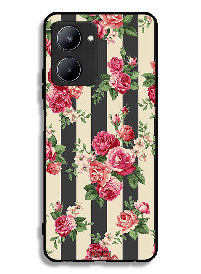 Tolwak Realme C33 Protective Case Cover Roses Pattern - Image 2