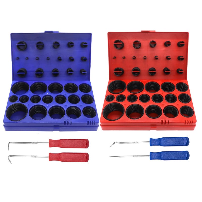 BUSY-CORNER 826 Pieces O Ring Kit, SAE & Metric Sizes, Nitrile-70A, Rubber Seals O Rings & 4 Pieces Orings Remover Tools in a Storage Case, for Faucet, Plumbing, Automotive (Red & Blue Case) - Image 5