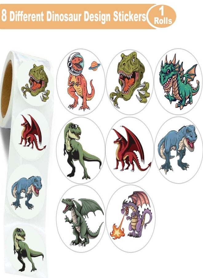 Hohamn 600Pcs Dinosaur Stickers for Kids 1.5 Inch Dragon Reward Stickers for Students Teachers Classroom Stickers Birthday Party Supplies Favors - Image 2