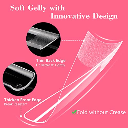 Lionvison Square Nail Tips NO C Curve, XL Clear Nail Tip for Acrylic Nails Professional, Long Nail Tips Straight Flat Pre Shaped Half Cover False Nails French Tips for Nail Salon Home DIY, 12 Sizes - Image 4