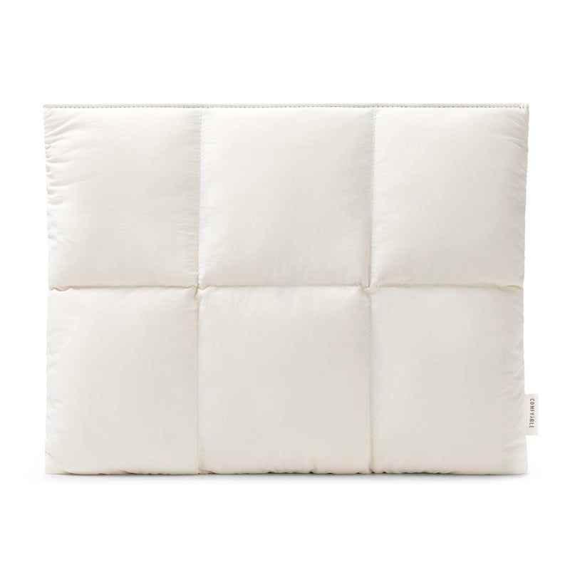 Comfyable Puffy Laptop Sleeve 15 16 Inch, Quilted Puffer Laptop Carrying Case for Women, Pillow Pouch Compatible for MacBook Air M5 & MacBook Pro M5 Pro/Max 2026, Rice - Image 1