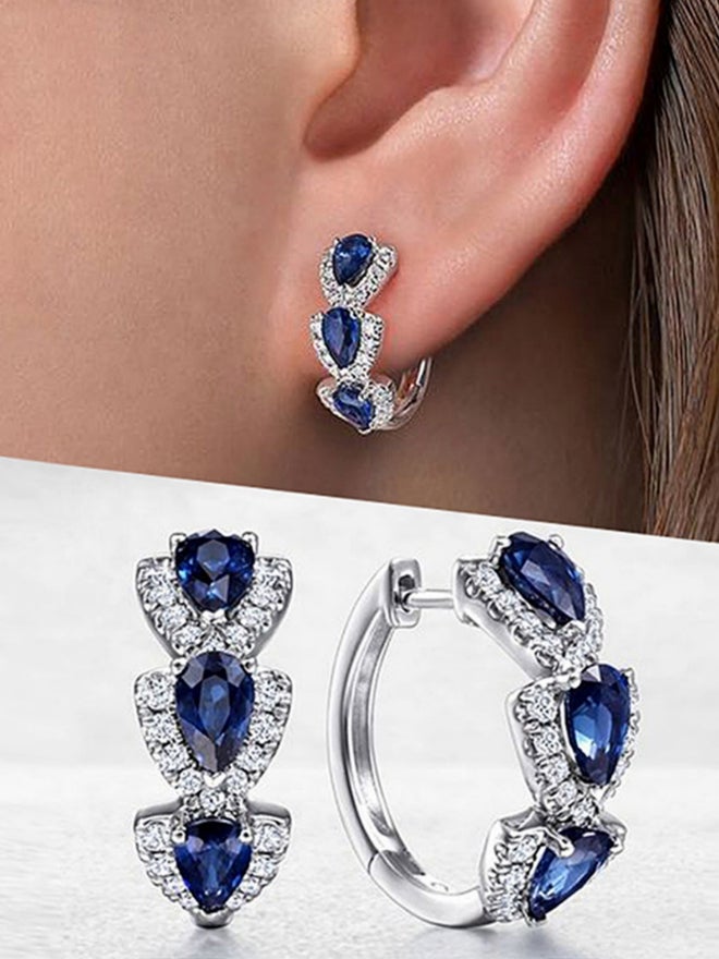 Styli Pear Shaped Hoop Earrings - Image 1