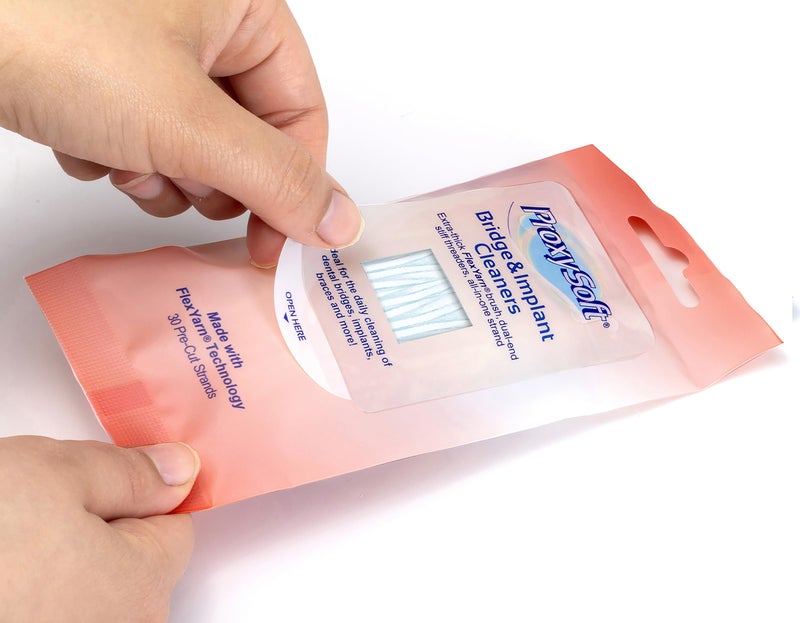 Proxysoft Dental Floss for Bridges and Implants 5 Packs - Floss Threaders for Bridges, Dental Implants, Braces with Extra-Thick Proxy Brush for Optimal Oral Hygiene -Teeth Bridge and Implant Cleaners - Image 3