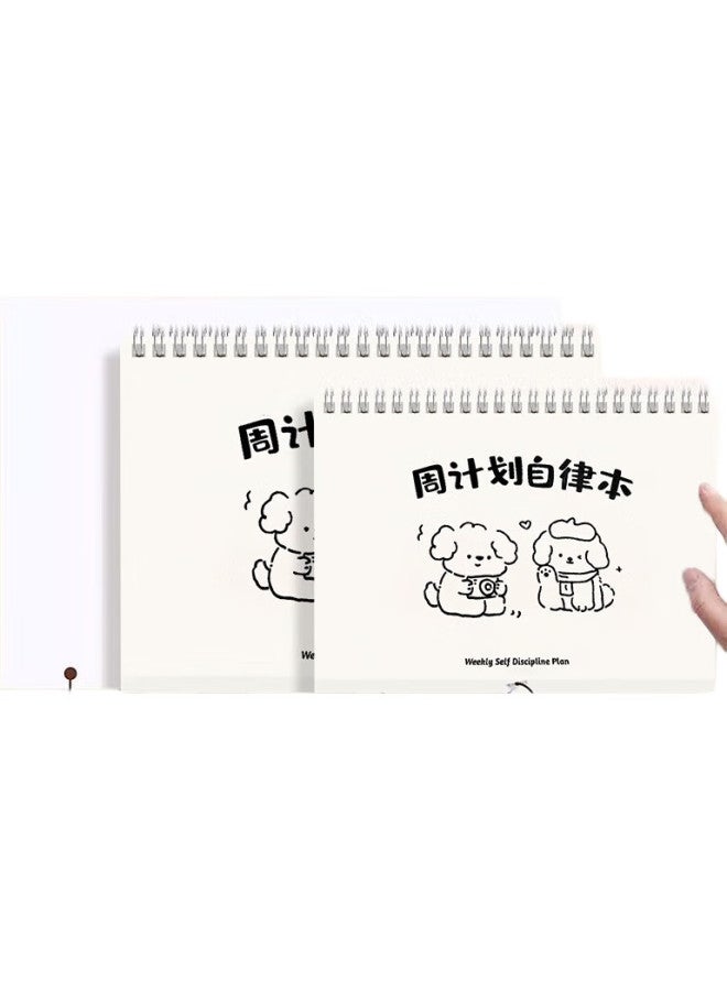 Jiamo [Lowest Price Online] Jiamo Weekly Planner Calendar, Self-Discipline Check-In Book, Weekly Schedule, Time Management Efficiency Manual, Work Memo Pad, Back To School, 1 Book - B5, Can Stand Up - Image 1