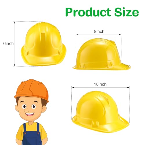 Gejoy 24 Pcs Construction Party Hats Bulk Plastic Construction Hard Hat Suitable for Worker Costume Role Playing Birthday Supplies Dress Up Party - Image 5