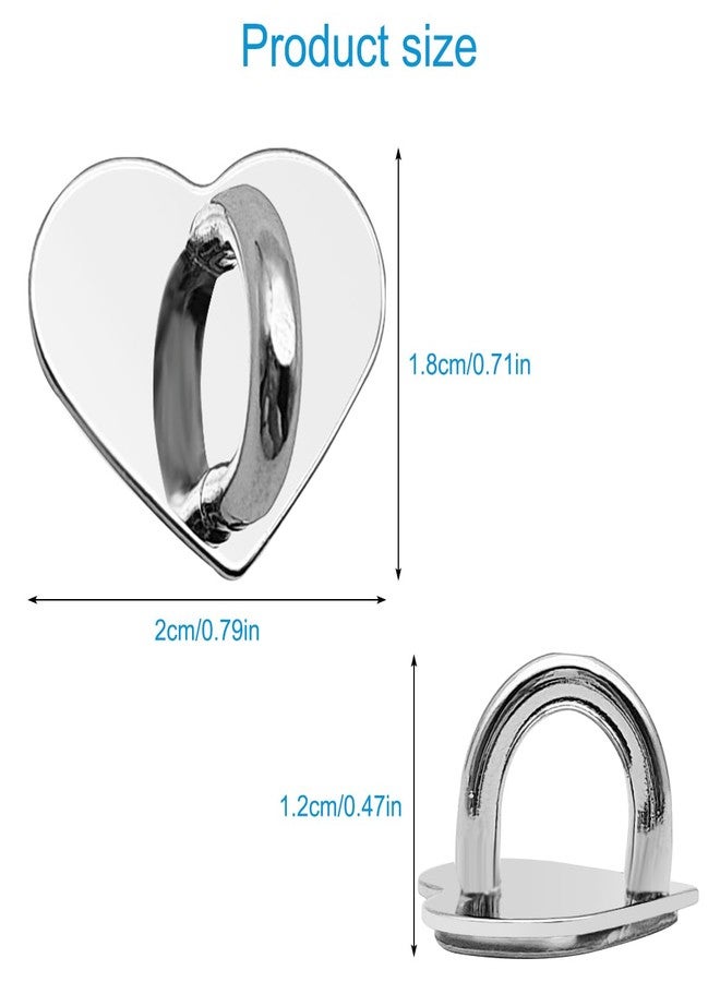 IOUALEY 4 Pcs Phone Charm Hooks, Adhesive Metal Cell Phone Finger Grip Loops Stand, Heart Grip Rings Charm Holder, for DIY Cellphone Case Tablets Hanging Supplies(Black, Silver, Gold, Rose Gold) - Image 2