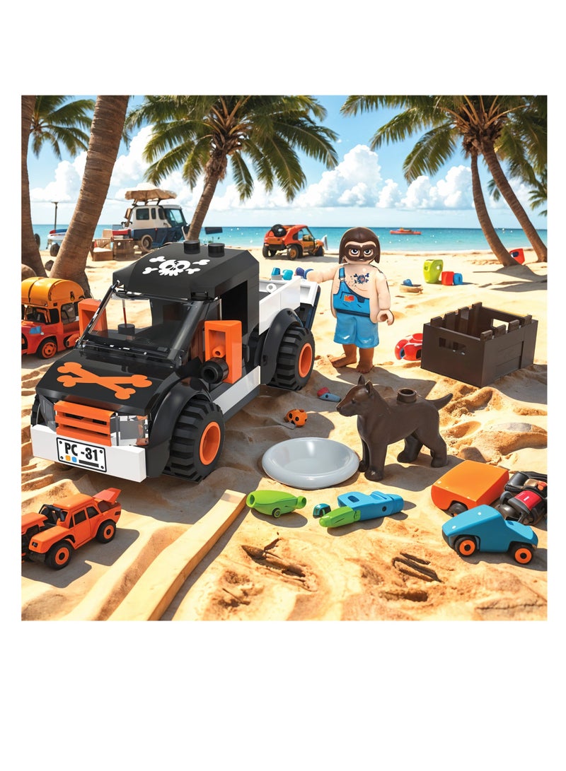 Playtive Pickup Building Set , 77 Piece Off Road Truck with Working Tailgate and Driver Mini Figure , Compatible with All Standard Building Bricks , Ideal for Kids Age 5+  Promotes Creativity, Motor Skills & STEM Learning , TÜV Rheinland Certified toy - Image 4