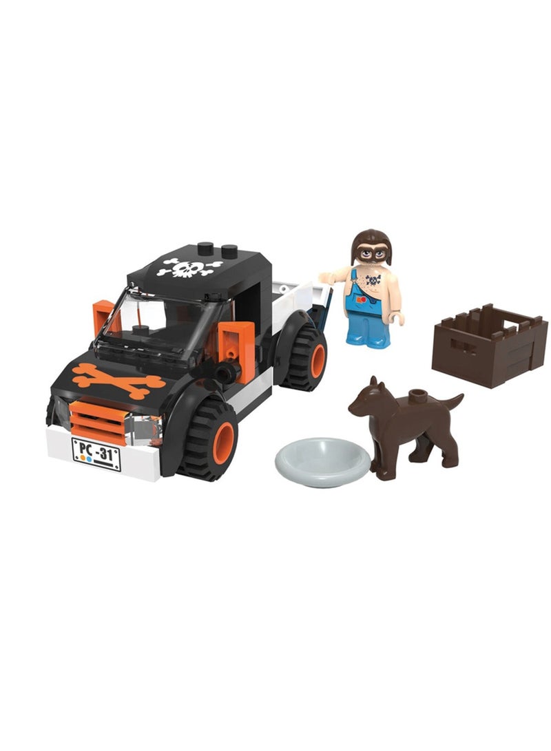 Playtive Pickup Building Set , 77 Piece Off Road Truck with Working Tailgate and Driver Mini Figure , Compatible with All Standard Building Bricks , Ideal for Kids Age 5+  Promotes Creativity, Motor Skills & STEM Learning , TÜV Rheinland Certified toy - Image 1