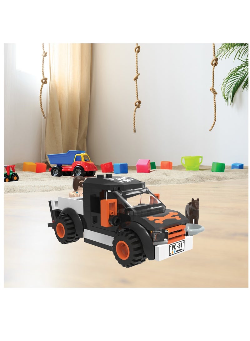 Playtive Pickup Building Set , 77 Piece Off Road Truck with Working Tailgate and Driver Mini Figure , Compatible with All Standard Building Bricks , Ideal for Kids Age 5+  Promotes Creativity, Motor Skills & STEM Learning , TÜV Rheinland Certified toy - Image 2