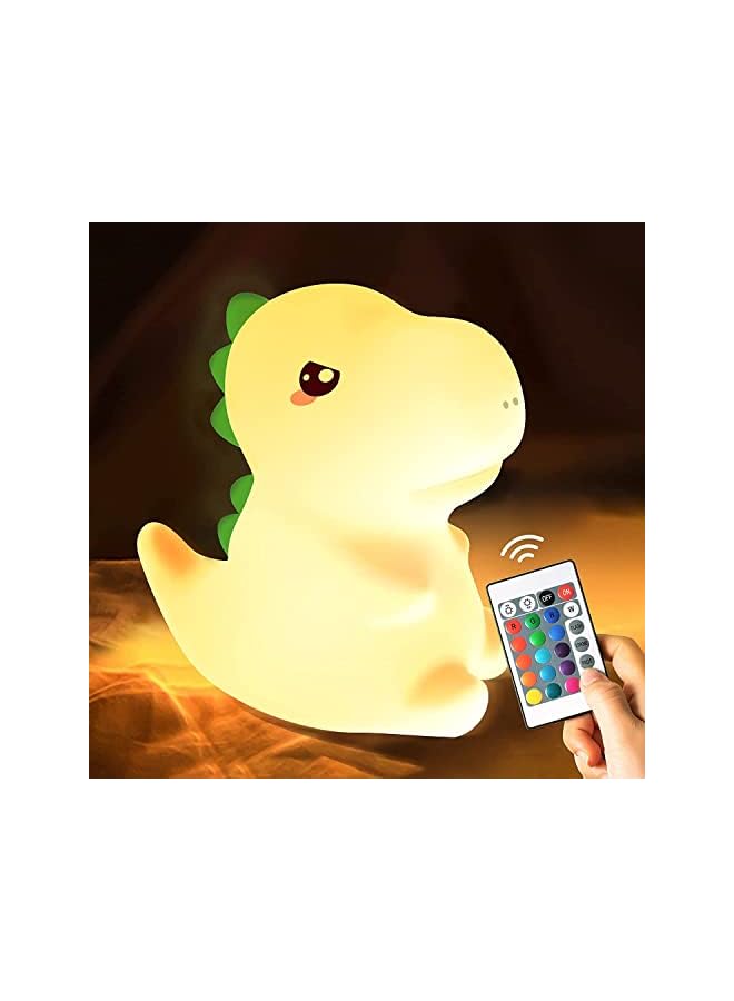 The Bros Kids Night Light, Silicone Nursery Night Light for Kids Room Dinosaur Room Decor, Color Changing Dinosaur Lamp Toddler Baby Boy Night Light Bedroom Dinosaur Decor Stuff, Cute Dinosaur Gift - Image 2