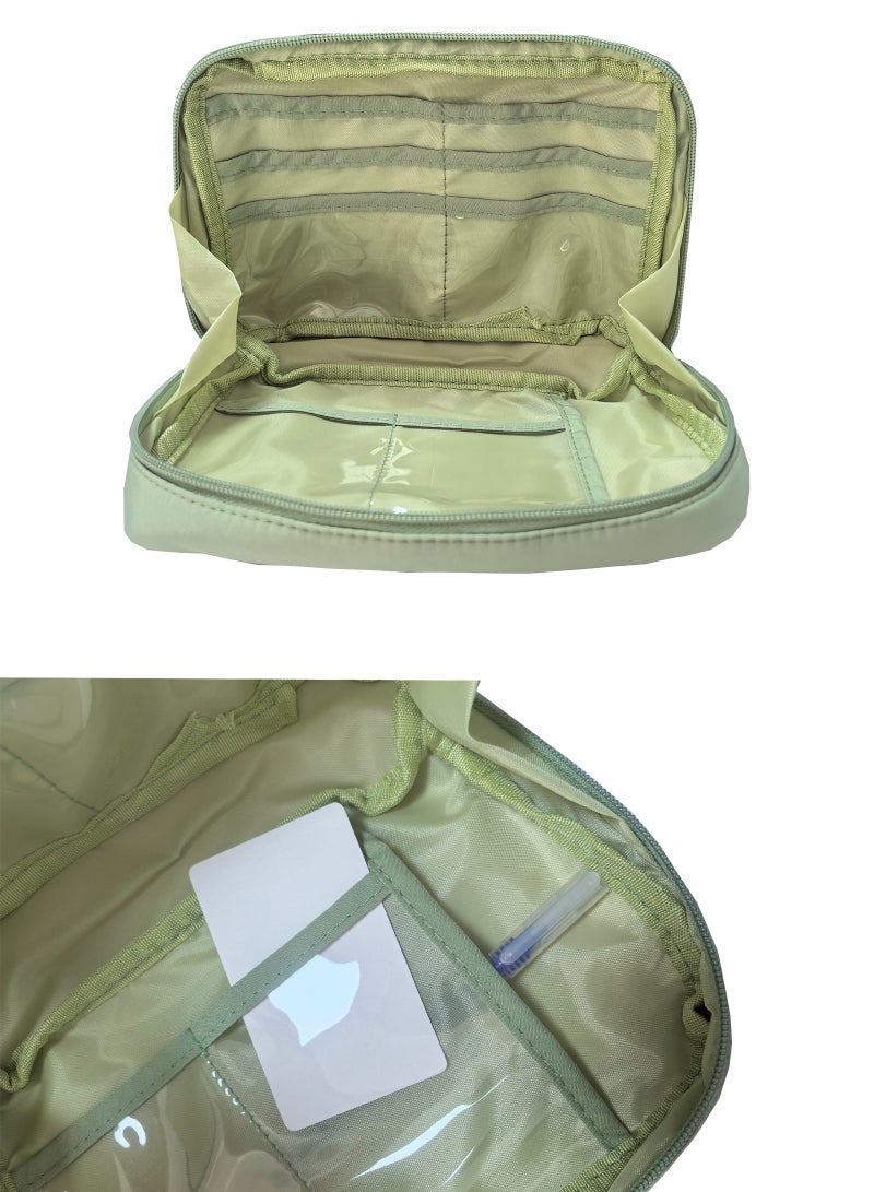 Big Capacity Pencil Pen Case, Pen Case Office College School Large Storage High Capacity Bag Pouch Holder Box Organizer Light, Fashionable pencil case for boys and girls (Green) - Image 3