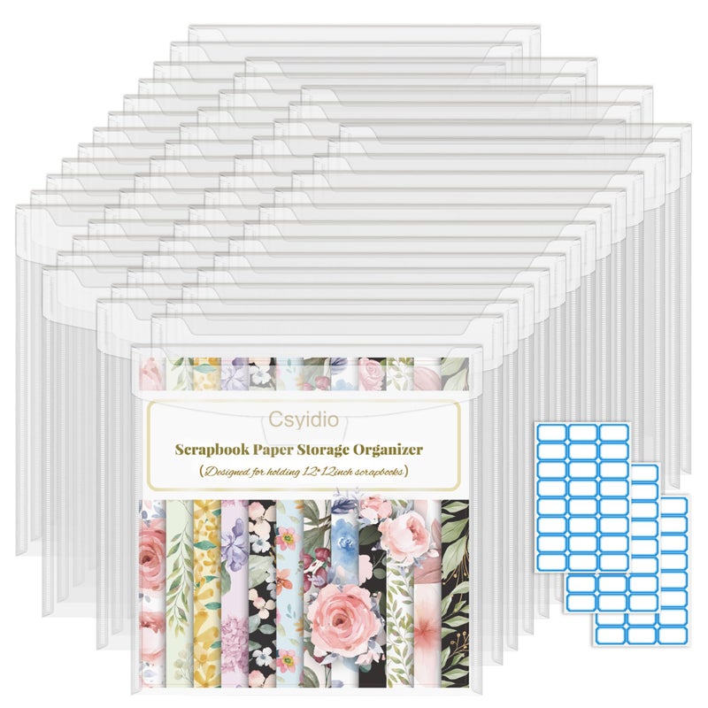 Csyidio 50 PCS 12 x 12 Paper Storage Organizer, Scrapbook Paper Storage with 72 PCS Sticky Tabs, Holding Scrapbooking, Cardstock, Vinyl, Photo, File for CraftRoom - Image 1