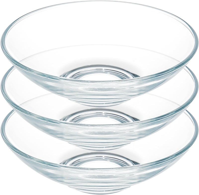 FOYO Small Round Clear Glass Bowls  10 oz Decorative Kitchen Bowls 6 Inch Set of 3 - Image 1