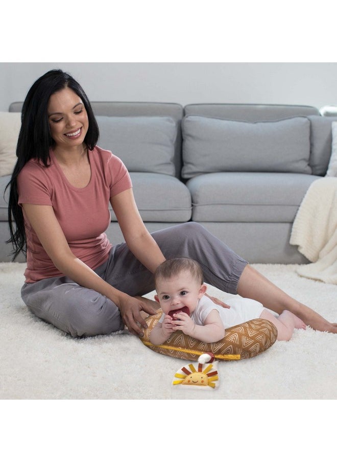 boppy - Boppy Tummy Time Prop, Golden Sun with Arrows with Two Removable Toys, A Smaller Size for Comfortable Tummy Time, Attached Toys Encourage Neck and Shoulder Strength Building - Image 1