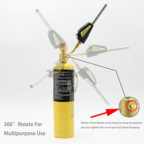 Cybring Self-Ignition Stainless Steel Head MAPP Gas Torch 360° Swivel For Soldering, brazing - Image 3