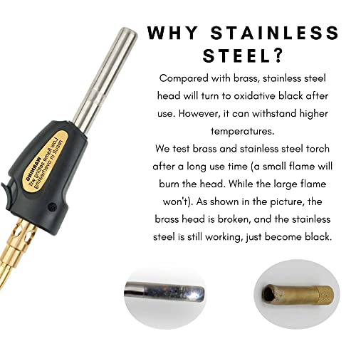 Cybring Self-Ignition Stainless Steel Head MAPP Gas Torch 360° Swivel For Soldering, brazing - Image 4