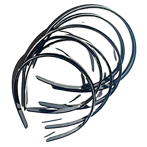 Drishti Plastic Hair Bands for Girls - Pack of 6 (Black) - Image 1