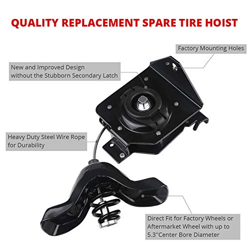 WMPHE Spare Tire Hoist 924-502 Compatible with 2003-2010 Chevy Silverado GMC Sierra 2500 HD / 3500/3500 Classic / 3500 HD Replacement for 924502 19259450 25792480 25912261 25974844 Winch Carrier - Image 2