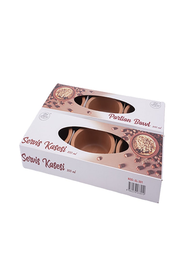 Elizi 6-Piece High-Temperature Resistant Round Shaped Portion Clay Bowl Set Brown 200ml - Image 1