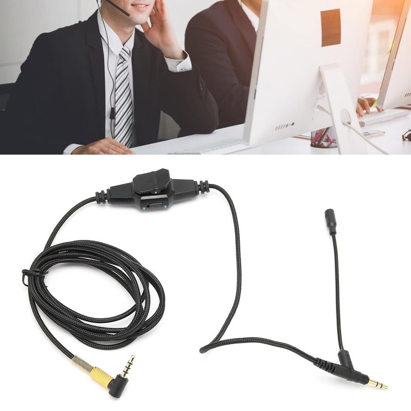 Boom Mic Cable Headset Audio Cord, 3.5mm Headphone Cable with Microphone and Volume Control, Detachable Boom Mic for V - Moda MSR7 H6, Enhanced Noise Reduction for Gaming Communica - Image 4