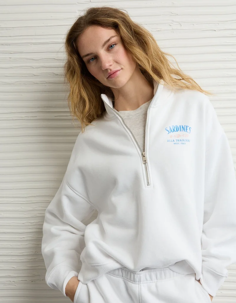 American Eagle  AE Everyday Luxe Quarter-Zip Sweatshirt for Women | Best Price UAE