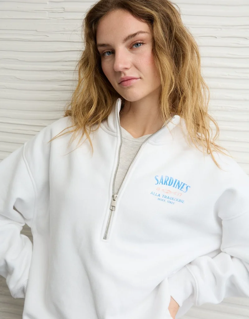 American Eagle AE Everyday Luxe Quarter-Zip Sweatshirt