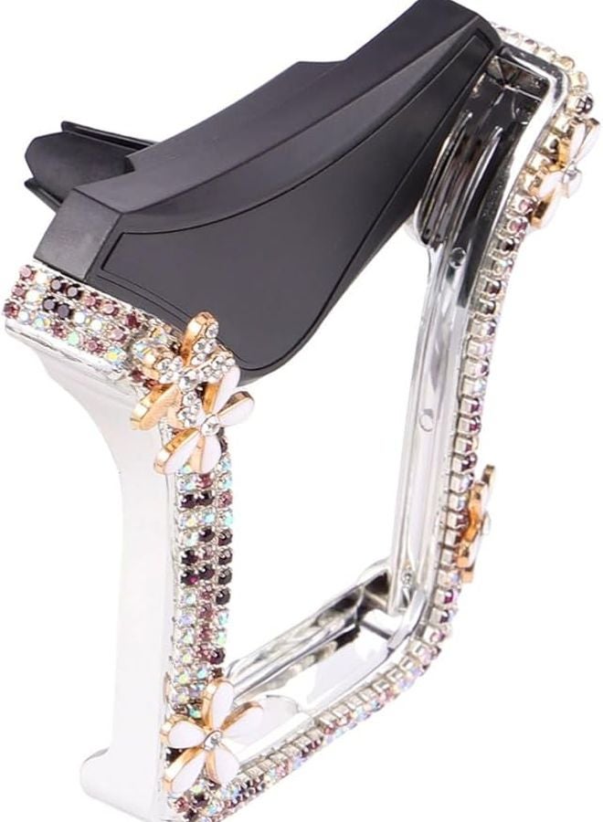 Purple Rhinestone Car Phone Holder Vent Mount U Shaped Balanced Bracket - Image 1