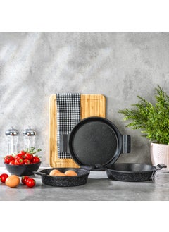 Trio Cast Iron Pan Set 3 Pieces Black 3 Pieces