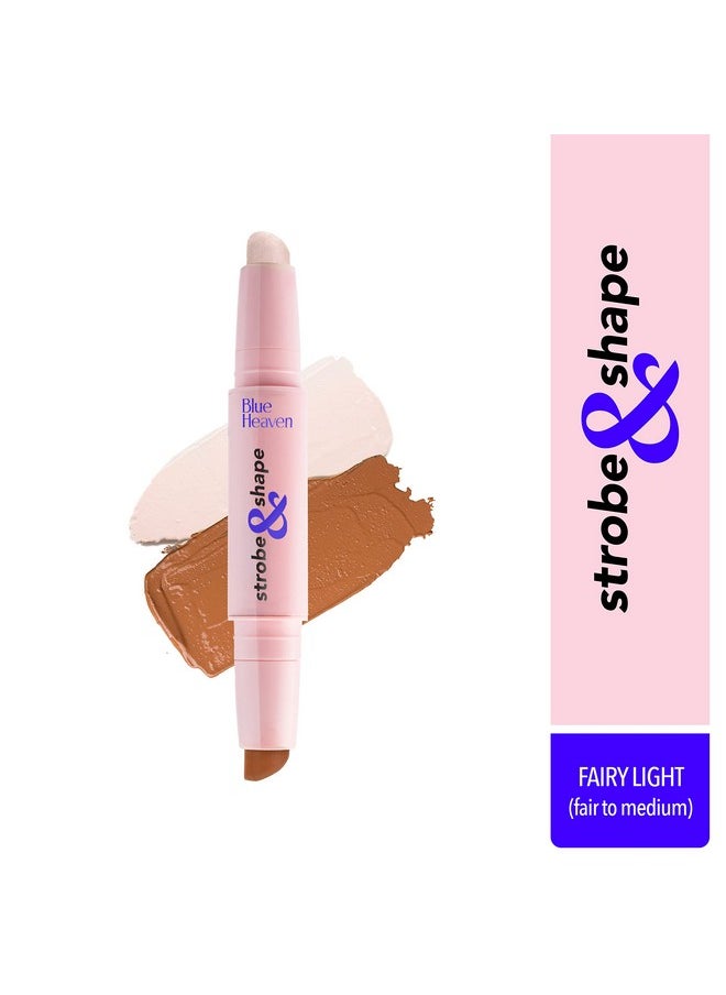 Blue Heaven - Strobe & Shape, Highlighter And Contouring Duo Stick, Fairy Light (Fair To Medium), 8Gm, Hydration With Mango Butter & Apricot Oil - Image 1
