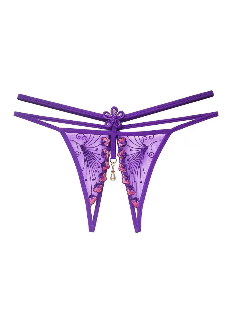 Zeemey - Zeemey 6 Pack Womens Charming Floral Lace Breathable Stretch G-String Thongs Panties Underwear Low Rise T-Back Underpants - Image 1