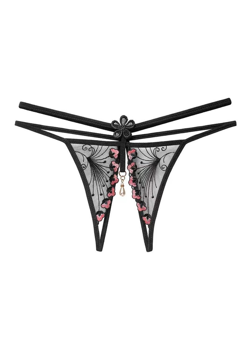 Zeemey - Zeemey 6 Pack Womens Charming Floral Lace Breathable Stretch G-String Thongs Panties Underwear Low Rise T-Back Underpants - Image 1