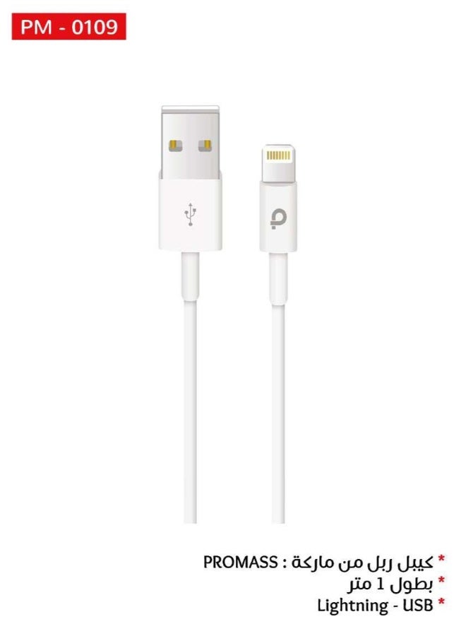 PROMASS 1-meter iPhone charging cable, USB-A to Lightning cable, fast charging cable compatible with iPhone 14, 13, 12, 11 Pro Max, Mini, XS, XR, X, 8, 7 Plus, iPad - Image 2