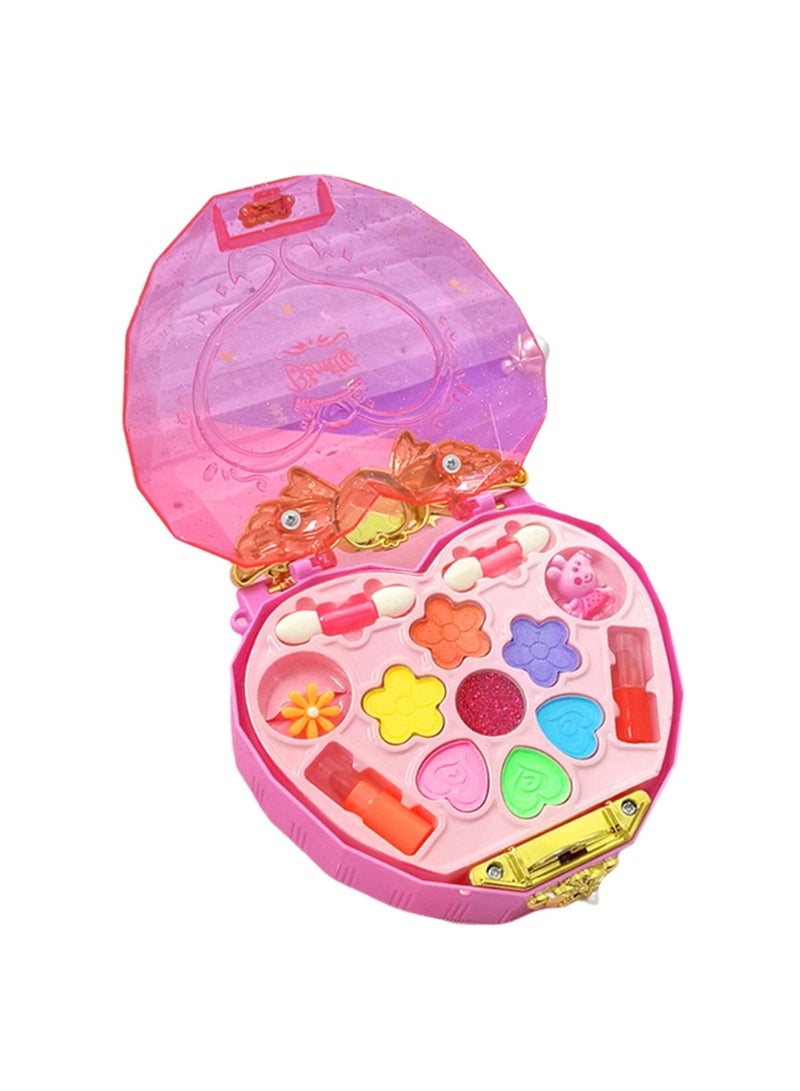Heart Lock Beauty Box, Girl Children'S Set, Washable Non-Toxic Children'S Makeup Toys, Dress Up Games, Holiday Gifts, Suitable For 4 Years Old And Above - Image 1