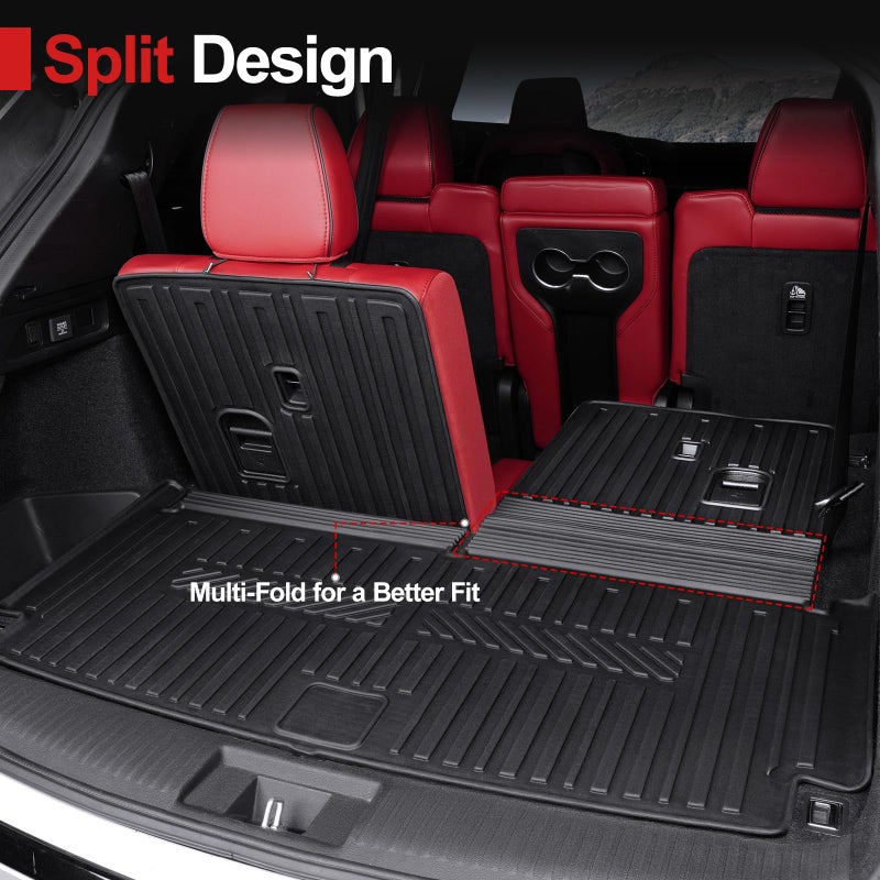 HOUCLEMIC Floor Mats for 2022-2026 Acura MDX, All Weather TPE Cargo Mat with Seat Back Cover Door Sill Protectors for 2025 2026 Acura MDX Accessories - Image 5