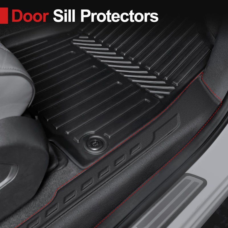 HOUCLEMIC Floor Mats for 2022-2026 Acura MDX, All Weather TPE Cargo Mat with Seat Back Cover Door Sill Protectors for 2025 2026 Acura MDX Accessories - Image 4