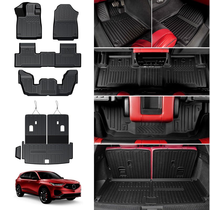 HOUCLEMIC Floor Mats for 2022-2026 Acura MDX, All Weather TPE Cargo Mat with Seat Back Cover Door Sill Protectors for 2025 2026 Acura MDX Accessories - Image 1