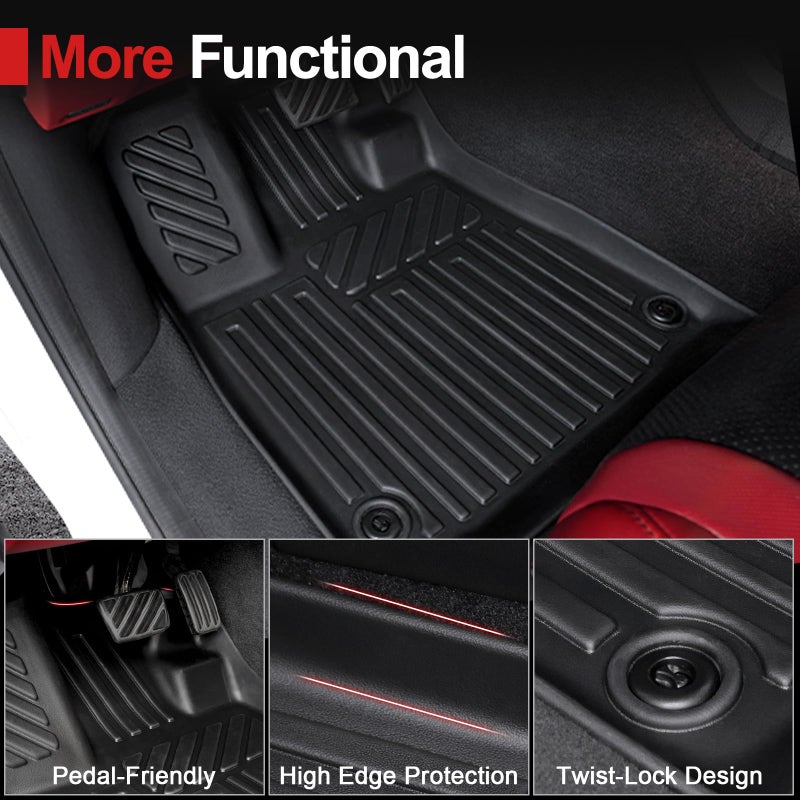 HOUCLEMIC Floor Mats for 2022-2026 Acura MDX, All Weather TPE Cargo Mat with Seat Back Cover Door Sill Protectors for 2025 2026 Acura MDX Accessories - Image 3