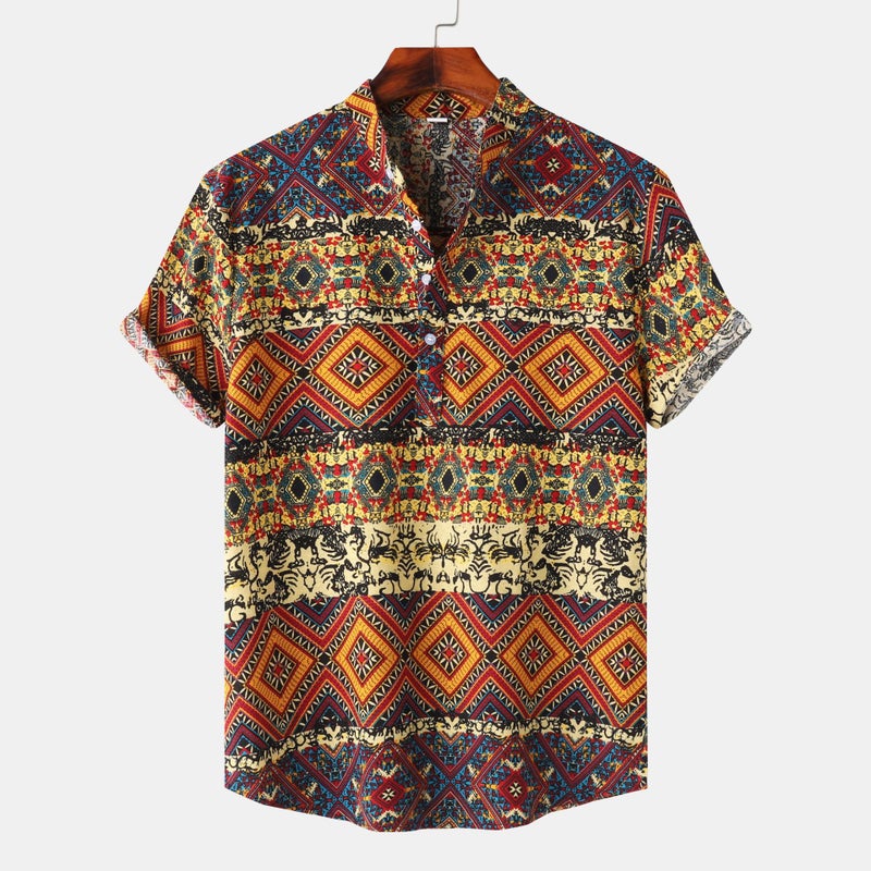Men'S Short-Sleeved Shirt 2025 Plus Size Casual Hawaiian Printed Shirt Men'S Men'S Clothing - Image 1
