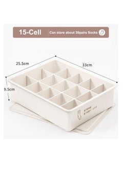 Generic Plastic Underwear Organizer, Stackable Underwear Storage Box with Dustproof Lid for Closet Wardrobe, 3PCS Socks Pants Bra Dispenser for Bedroom Cabinet, Drawer Dividers for Scarves Ties Cables  - Image 4