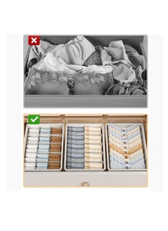 Generic Plastic Underwear Organizer, Stackable Underwear Storage Box with Dustproof Lid for Closet Wardrobe, 3PCS Socks Pants Bra Dispenser for Bedroom Cabinet, Drawer Dividers for Scarves Ties Cables  - Image 5