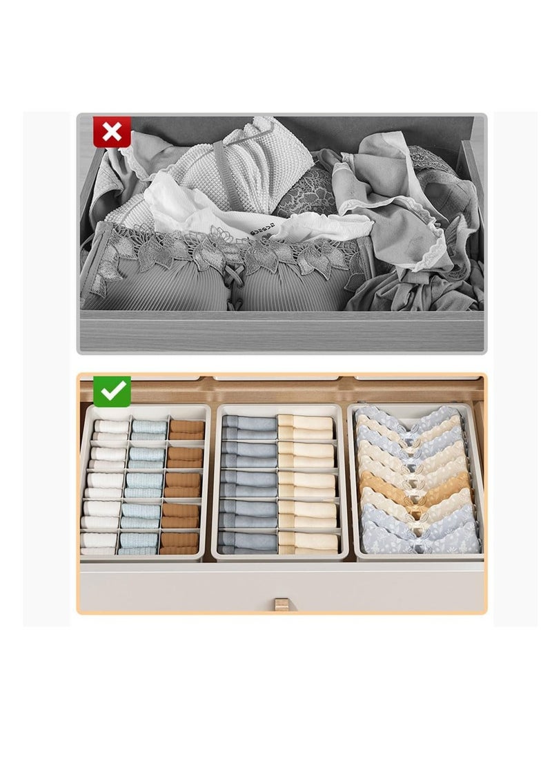 Generic Plastic Underwear Organizer, Stackable Underwear Storage Box with Dustproof Lid for Closet Wardrobe, 3PCS Socks Pants Bra Dispenser for Bedroom Cabinet, Drawer Dividers for Scarves Ties Cables  - Image 5