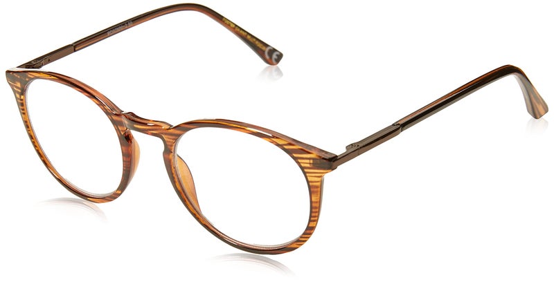 Foster Grant McKay Multifocus Round Reading Glasses  Brown/Transparent  48 mm + 1  1018255-100.COM - Image 1